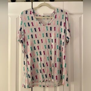 Apt. 9 Multicolor Pineapple Print Women's Tee